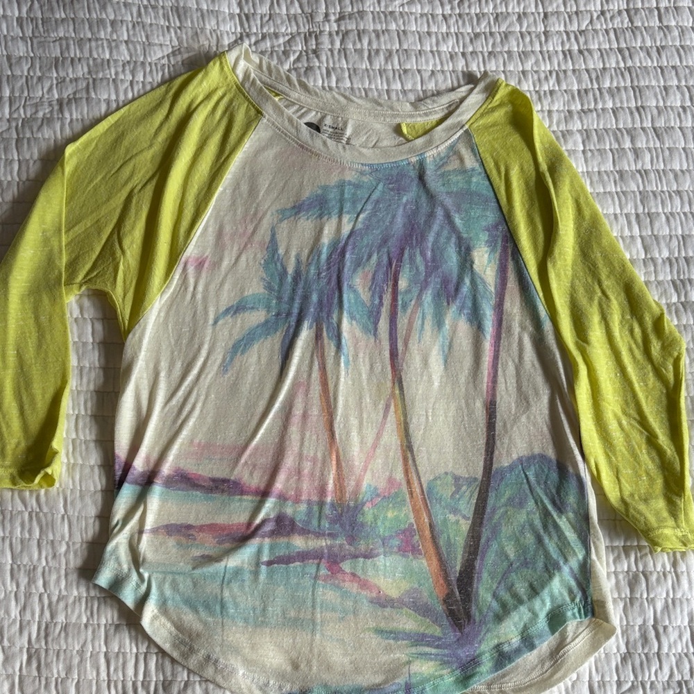 Roxy Tropical Print Raglan Sleeve Tee